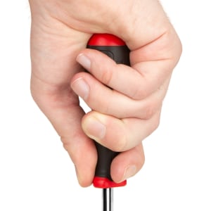 One hand gripping the handle of a Tekton Spinner handle